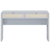 Patty Rattan Console Desk, Blue-Furniture - Office-High Fashion Home