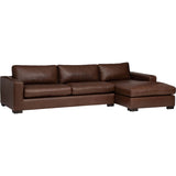 Paul 2 Piece Leather Sectional, Marseille Coffee