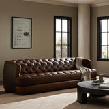 Paul Leather Sofa, Raleigh Cigar
