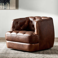 Paul Leather Swivel Chair, Raleigh Cigar
