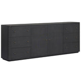 Paula Sideboard, Black Linen by Amber Lewis x Four Hands-Furniture - Storage-High Fashion Home