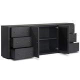 Paula Sideboard, Black Linen by Amber Lewis x Four Hands-Furniture - Storage-High Fashion Home