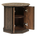 Pavlo Cabinet End Table, Brown Marble by Four Hands-Furniture - Accent Tables-High Fashion Home