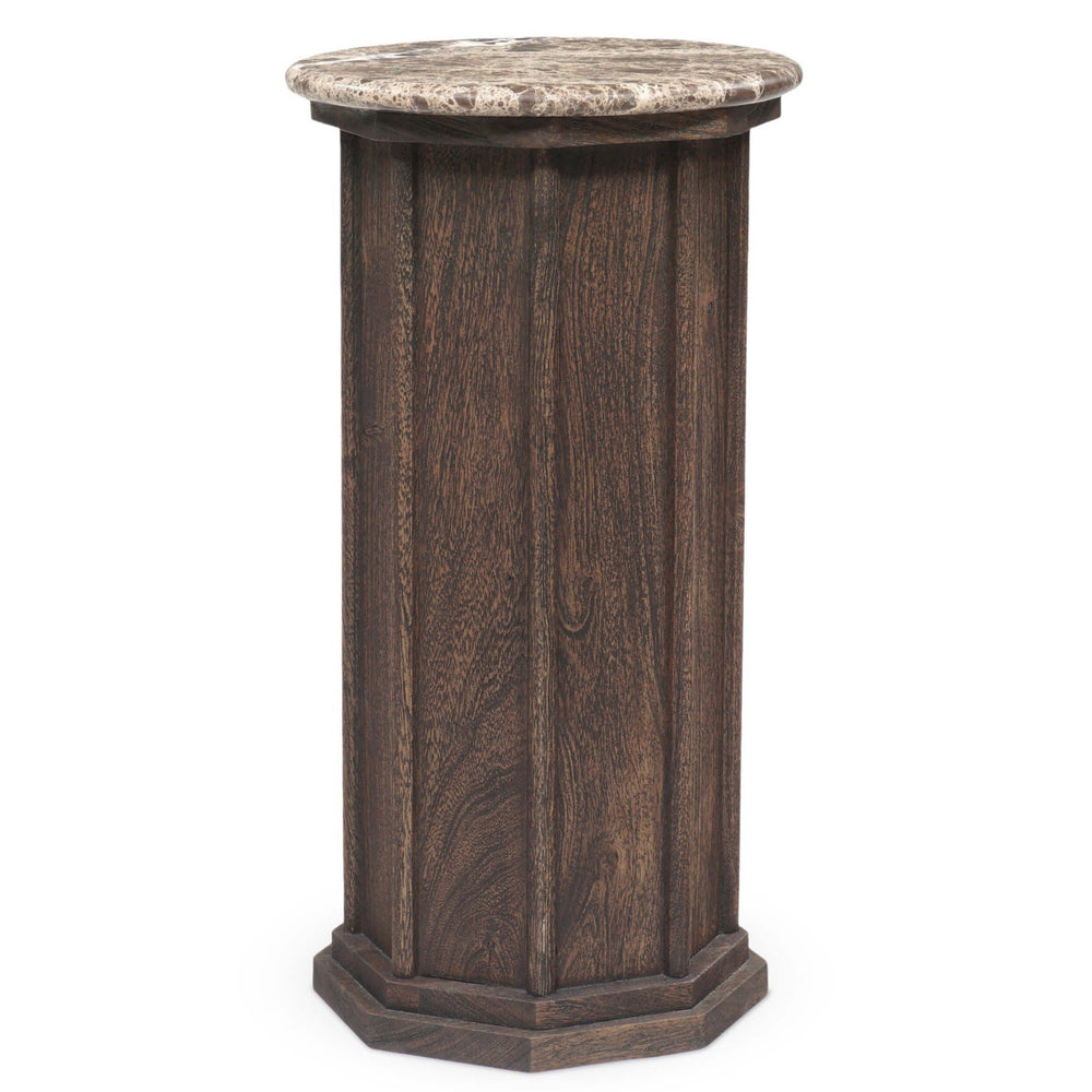 Pavlo End Table, Brown Marble by Four Hands-Furniture - Accent Tables-High Fashion Home