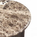 Pavlo End Table, Brown Marble by Four Hands-Furniture - Accent Tables-High Fashion Home