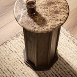 Pavlo End Table, Brown Marble by Four Hands-Furniture - Accent Tables-High Fashion Home