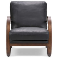 Paxon Leather Chair, Brickhouse Black-Furniture - Chairs-High Fashion Home
