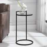Pearl Accent Table, Matte Black-Furniture - Accent Tables-High Fashion Home