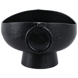 Pedestal Bowl w/Ring Handles, Black-Accessories-High Fashion Home
