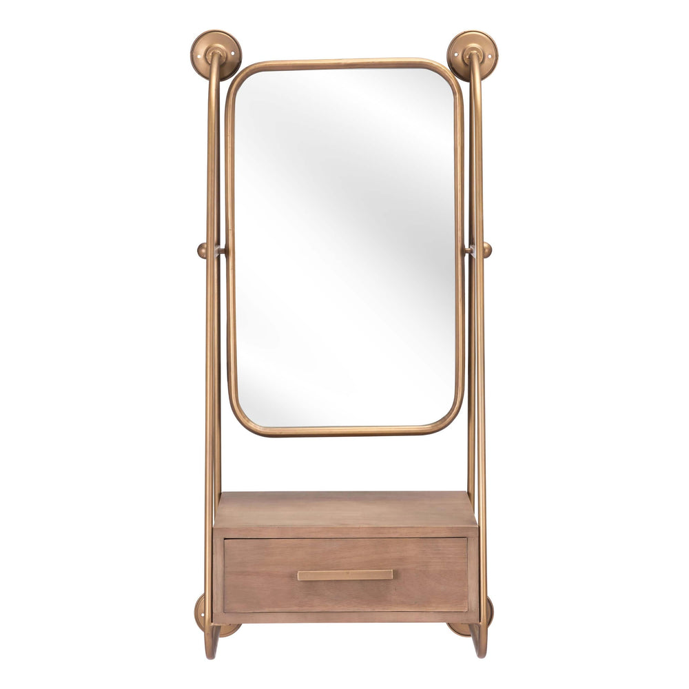 Peralta Mirror Shelf, Brass-Accessories-High Fashion Home