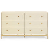 Pesce 6 Drawer Shagreen Dresser, Cream