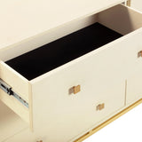 Pesce 6 Drawer Shagreen Dresser, Cream