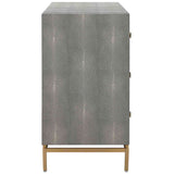 Pesce 6 Drawer Shagreen Dresser, Grey