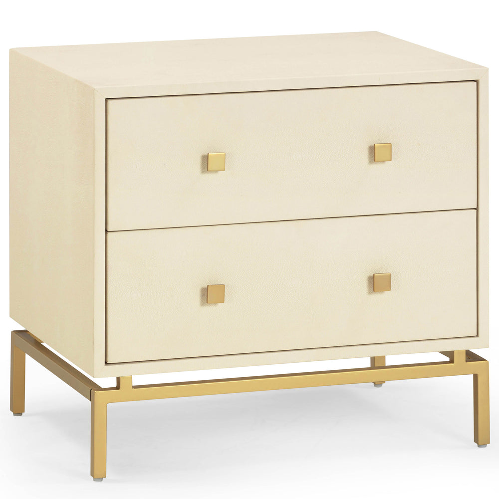 Pesce Shagreen Nightstand, Cream