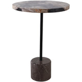 Petrified Wood Accent Table, Black/Tan