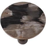 Petrified Wood Accent Table, Black/Tan