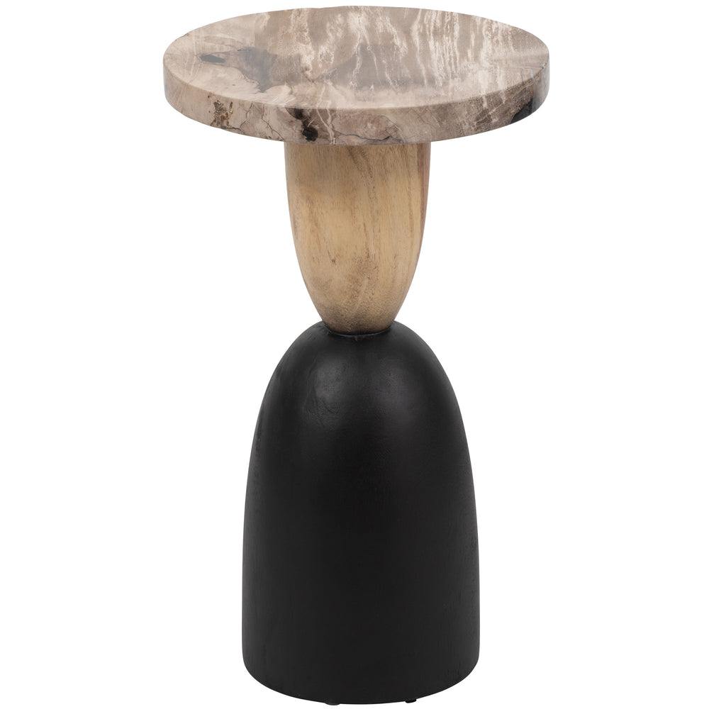 Petrified Wood Accent Table, Brown