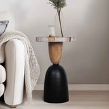 Petrified Wood Accent Table, Brown