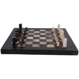 Petrified Wood Chess Set, Black/Ivory-Accessories-High Fashion Home