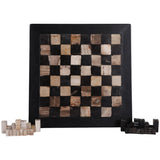 Petrified Wood Chess Set, Black/Ivory-Accessories-High Fashion Home