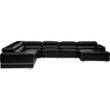 Pia 5 Piece Leather Sectional, Impression Black