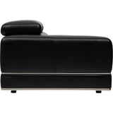 Pia 5 Piece Leather Sectional, Impression Black
