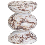 Pia Outdoor Side Table, Red Marble