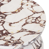 Pia Outdoor Side Table, Red Marble