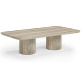 Tyche Outdoor Rectangular Coffee Table, Travertine