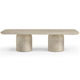 Tyche Outdoor Rectangular Coffee Table, Travertine