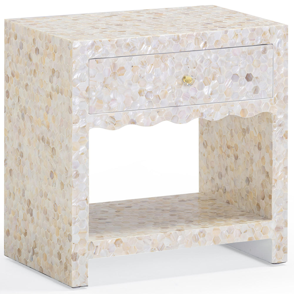 Piara Mother of Pearl Inlaid Nightstand, Natural-Furniture - Bedroom-High Fashion Home