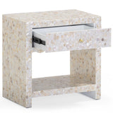 Piara Mother of Pearl Inlaid Nightstand, Natural-Furniture - Bedroom-High Fashion Home