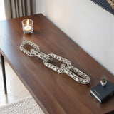 Pierced Metal Link, Silver-Accessories-High Fashion Home
