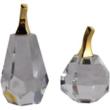 Pima Crystal Pear and Apple, Clear, Set of 2-Accessories-High Fashion Home