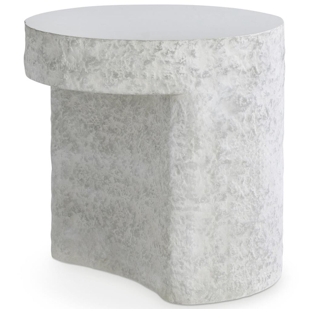 Pincio Sculpted Base Side Table, Millstone-Furniture - Accent Tables-High Fashion Home