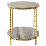Pinkered Side Table, Gold
