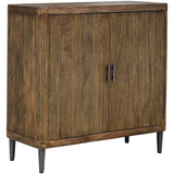 Pinstripe 2 Door Cabinet, Light Walnut