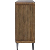 Pinstripe 2 Door Cabinet, Light Walnut