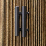 Pinstripe 2 Door Cabinet, Light Walnut
