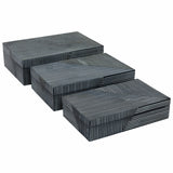 Pinstripe Boxes, Navy, Set of 3-Accessories-High Fashion Home