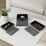 Pinstripe Boxes, Navy, Set of 3-Accessories-High Fashion Home