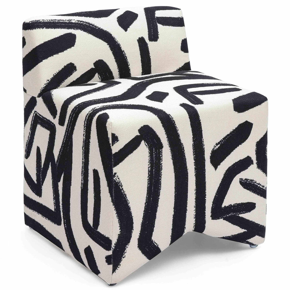 Pippa Stool, Black Brushstroke-Furniture - Chairs-High Fashion Home
