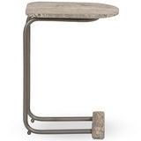 Pixie End Table, Grey Stripe Travertine by Four Hands-Furniture - Accent Tables-High Fashion Home