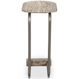 Pixie End Table, Grey Stripe Travertine by Four Hands-Furniture - Accent Tables-High Fashion Home
