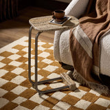 Pixie End Table, Grey Stripe Travertine by Four Hands-Furniture - Accent Tables-High Fashion Home