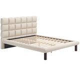 Placid Bed, Beige-Furniture - Bedroom-High Fashion Home