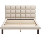 Placid Bed, Beige-Furniture - Bedroom-High Fashion Home