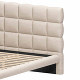 Placid Bed, Beige-Furniture - Bedroom-High Fashion Home