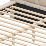 Placid Bed, Beige-Furniture - Bedroom-High Fashion Home