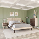 Placid Bed, Beige-Furniture - Bedroom-High Fashion Home